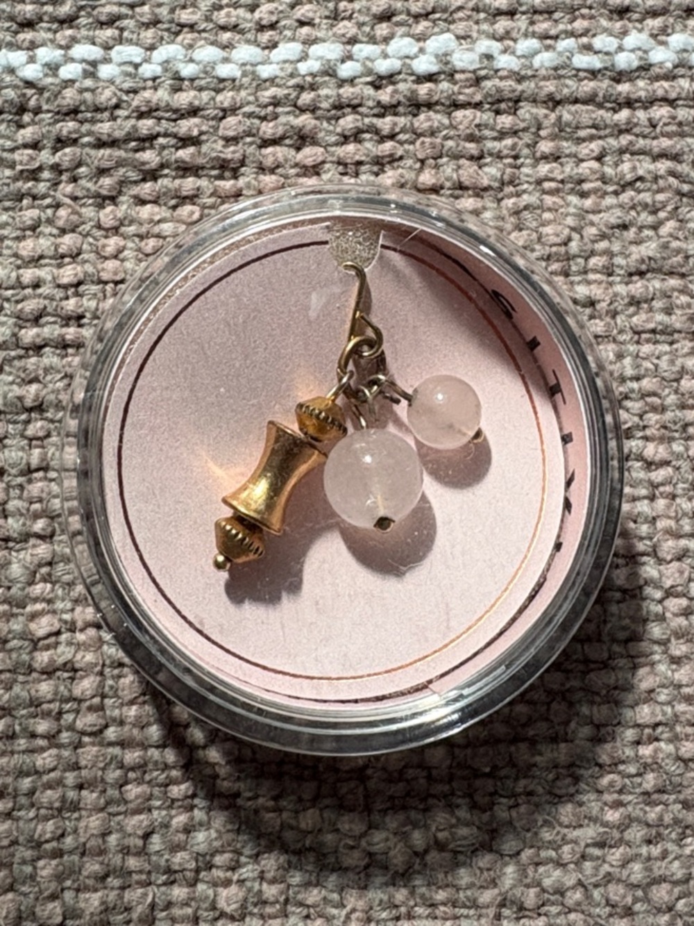 Alex and Ani Gold Charm Pendant with Rose Quartz Pink Bead Accents